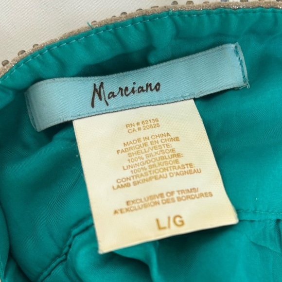 Marciano Turquoise Beaded Open Back Cocktail Dress Womens Size Large - Picture 6 of 7